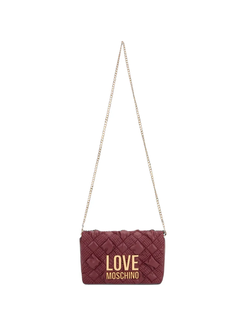 Love Moschino Quilted logo-plaque Shoulder Bag | Red | FARFETCH