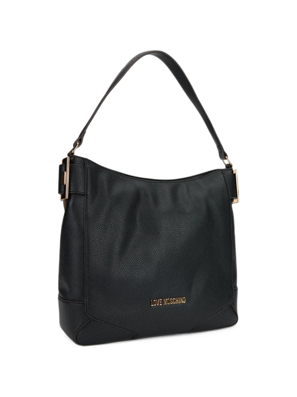 Love Moschino Bewerkte schoudertas met logoplakkaat Zwart