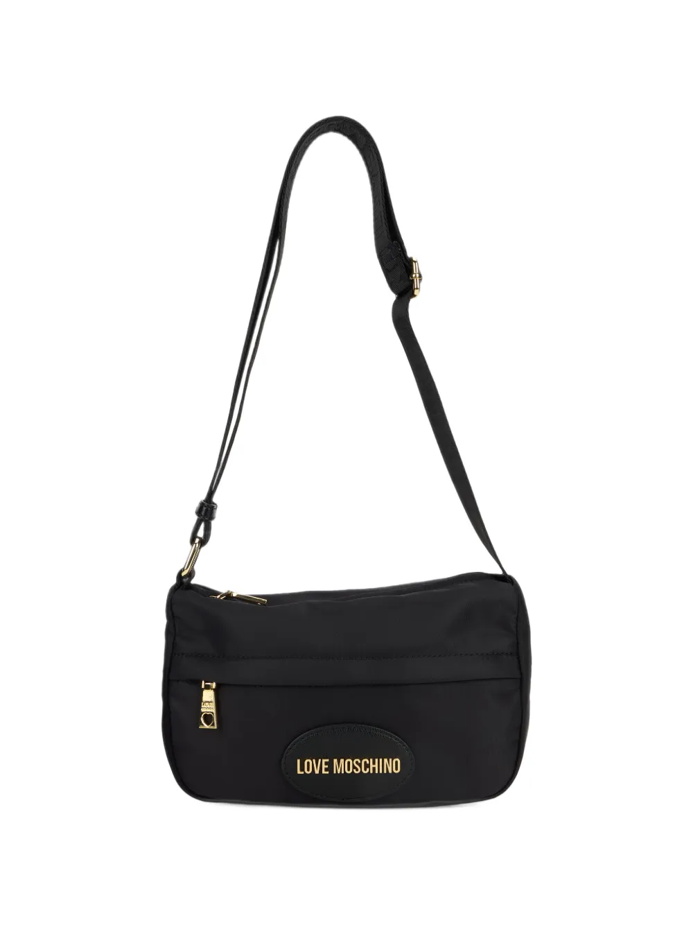 Love Moschino logo-plaque shoulder bag - Schwarz