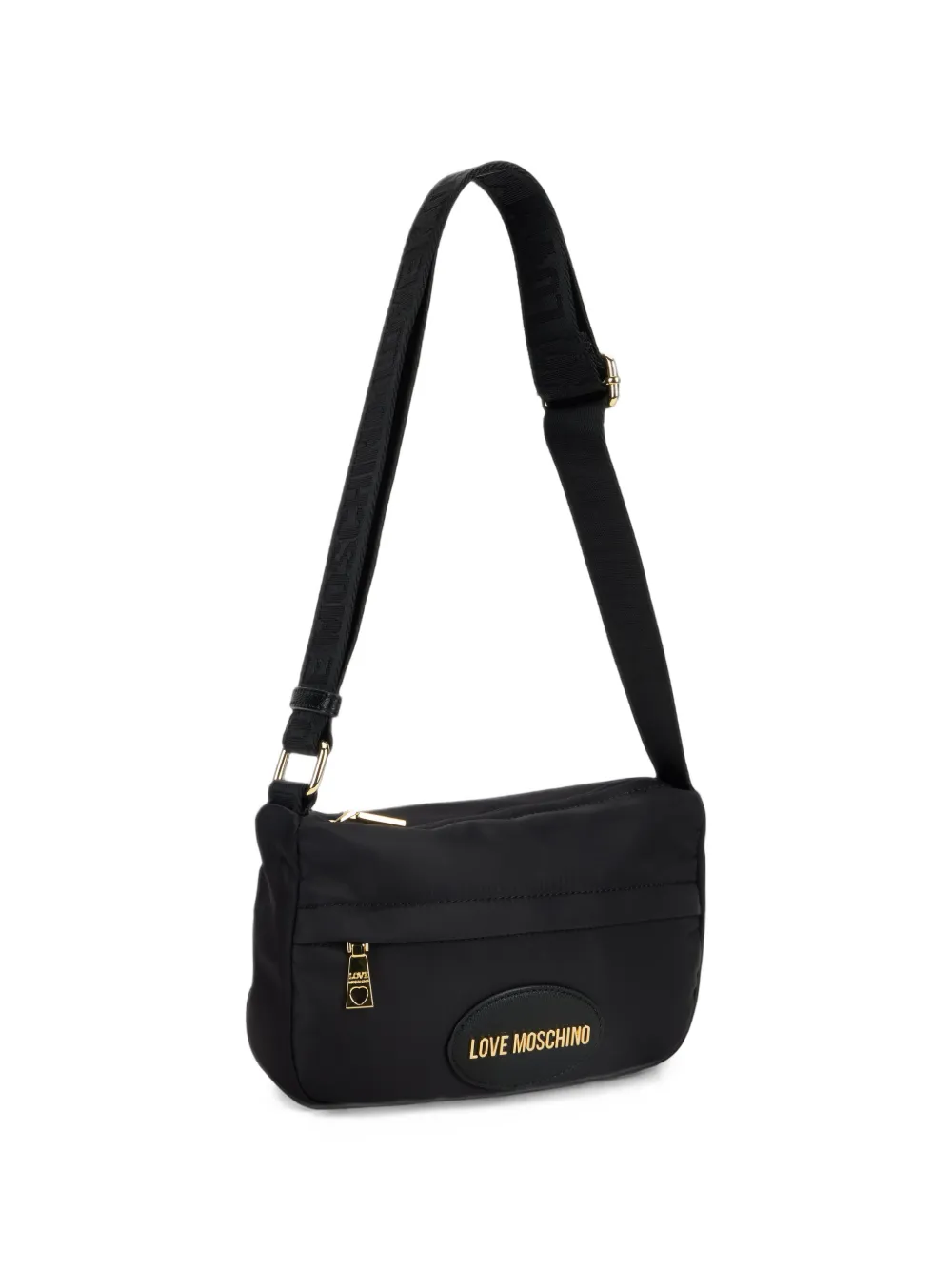 Love Moschino Schoudertas met logoplakkaat Zwart