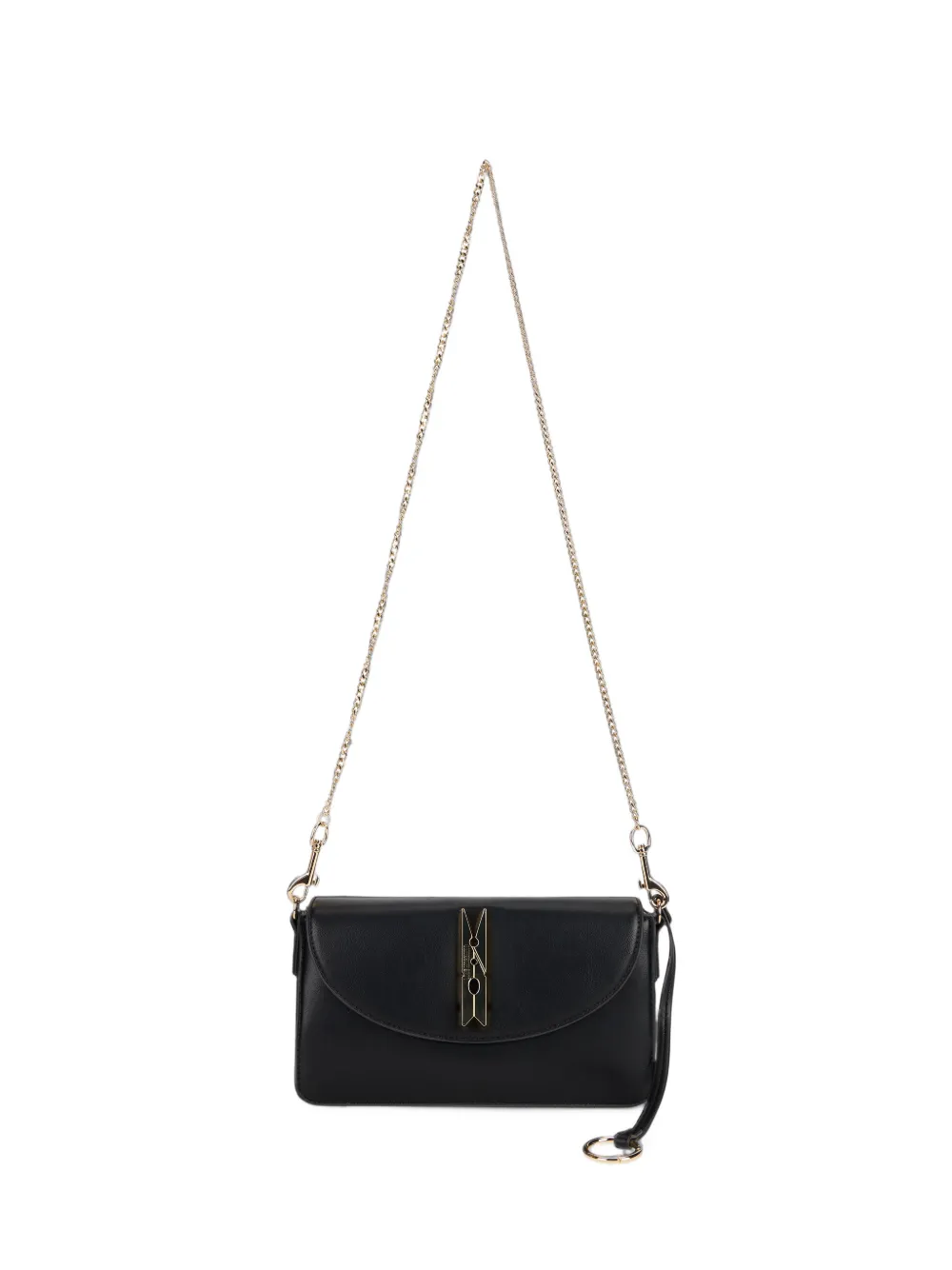 Love Moschino clothespin-plaque chain-link shoulder bag - Schwarz