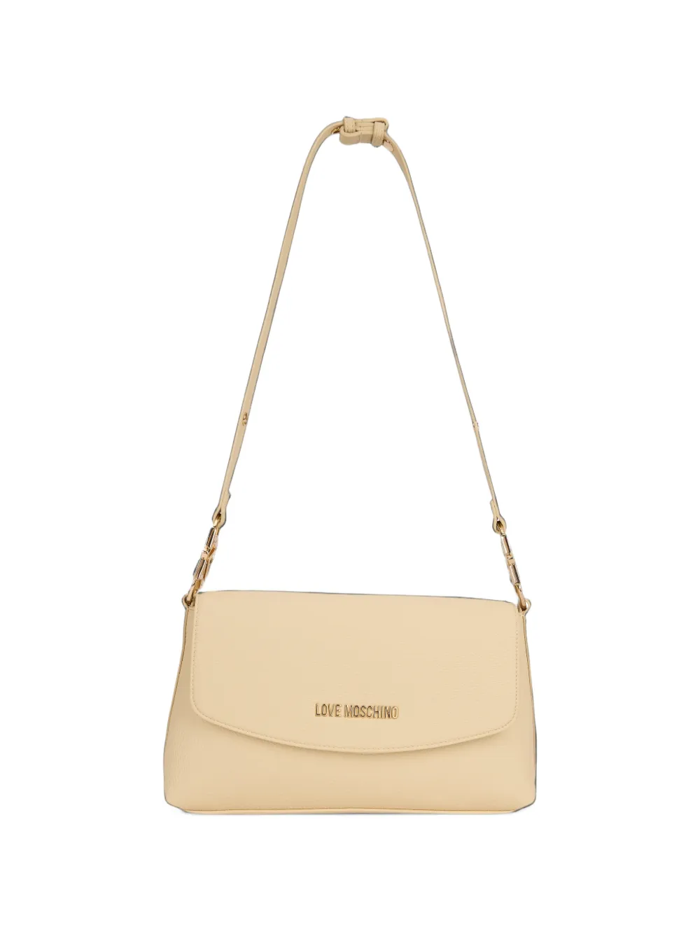 Love Moschino logo-plaque foldover shoulder bag - Gelb