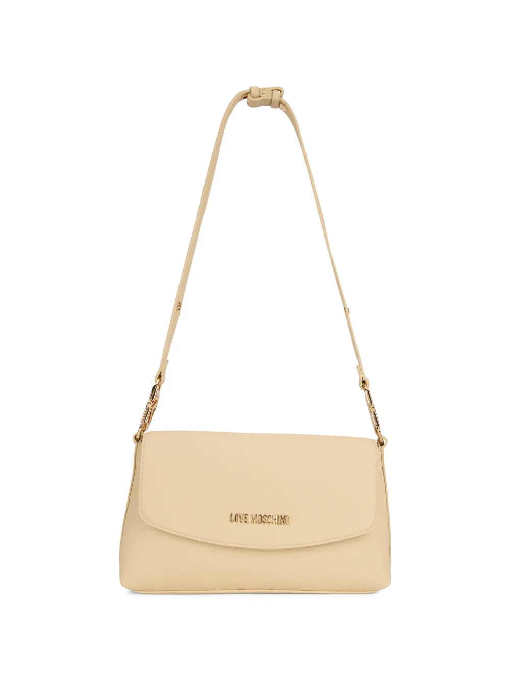 Love Moschino logo-plaque foldover shoulder bag - Giallo