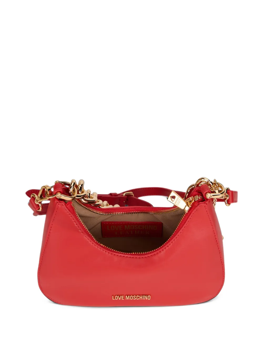 Love Moschino Schoudertas met ketting en hartbedel Rood