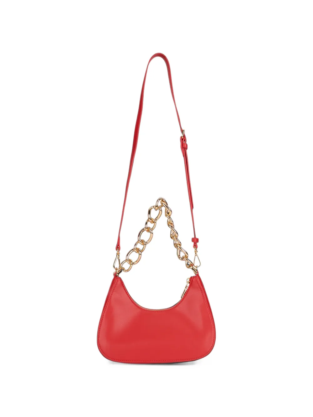 Love Moschino Schoudertas met ketting en hartbedel Rood