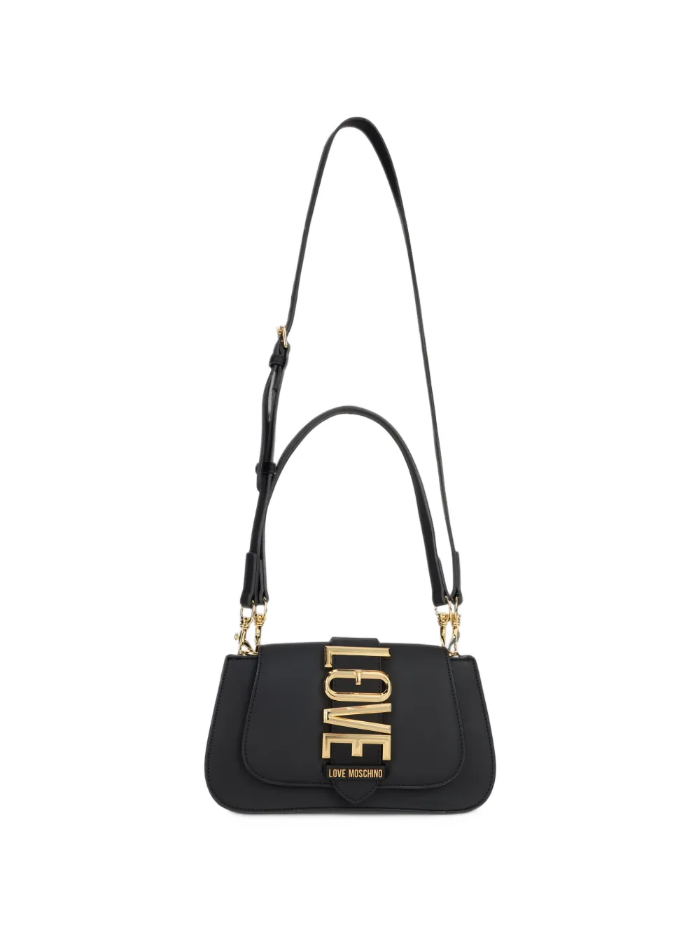 Love Moschino logo-plaque shoulder bag - Nero