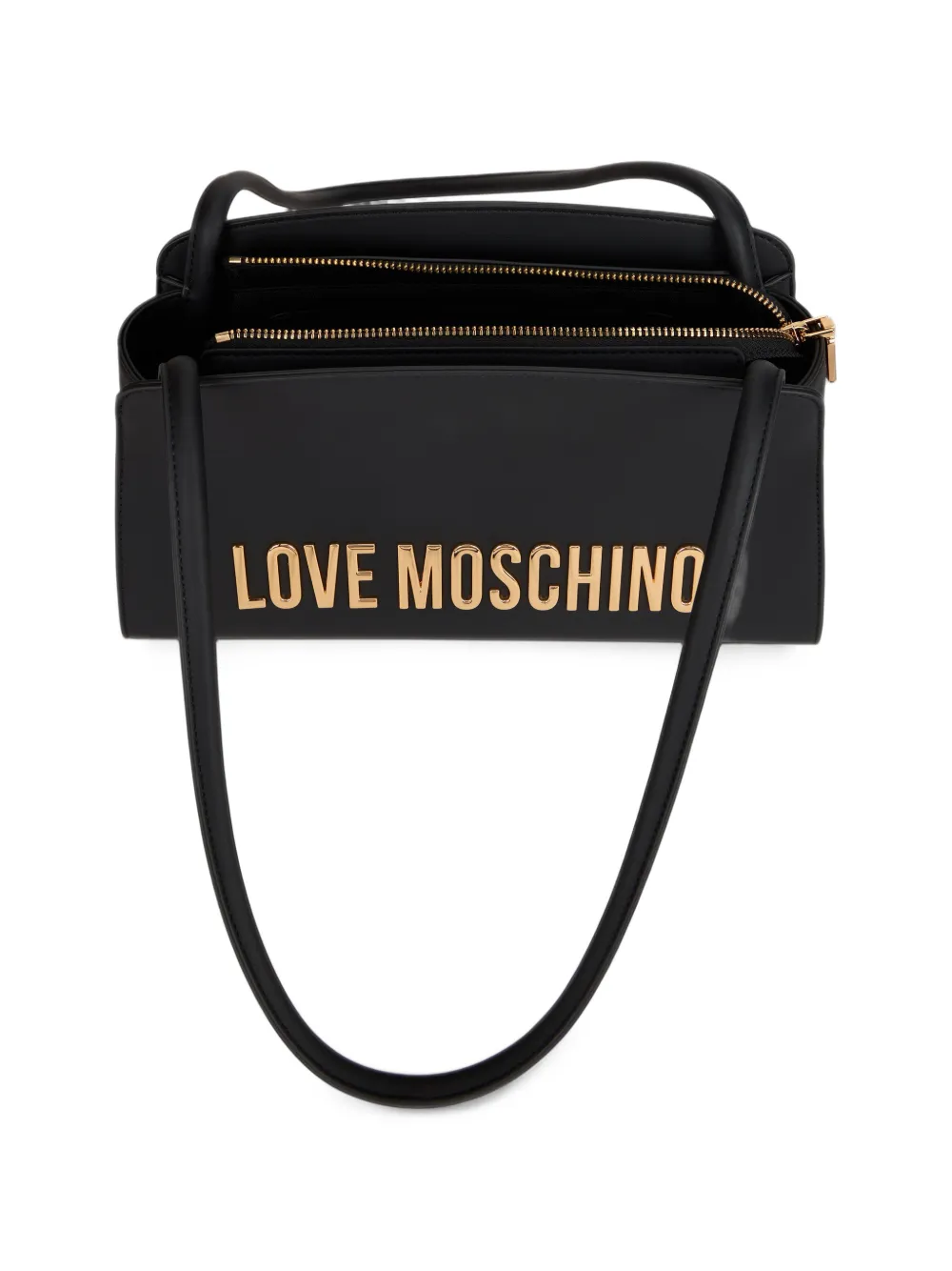 Love Moschino Schoudertas met logoplakkaat Zwart