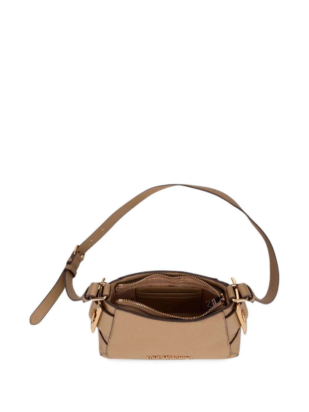 Love Moschino Crossbodytas met gespdetail en logo-plakkaat Beige