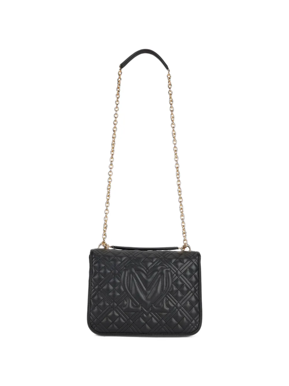 Love Moschino Gewatteerde schoudertas met ketting Zwart