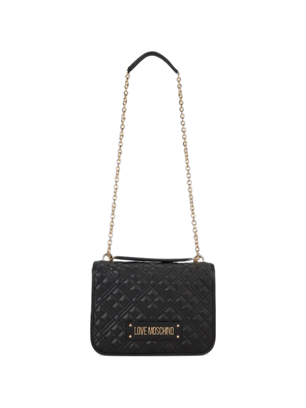 Love Moschino quilted chain-link shoulder bag - Schwarz