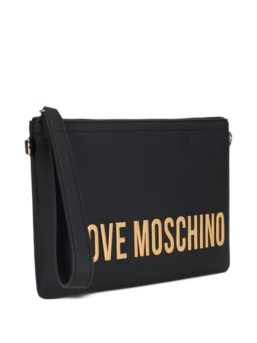 Love Moschino Clutch met logoplakkaat Zwart
