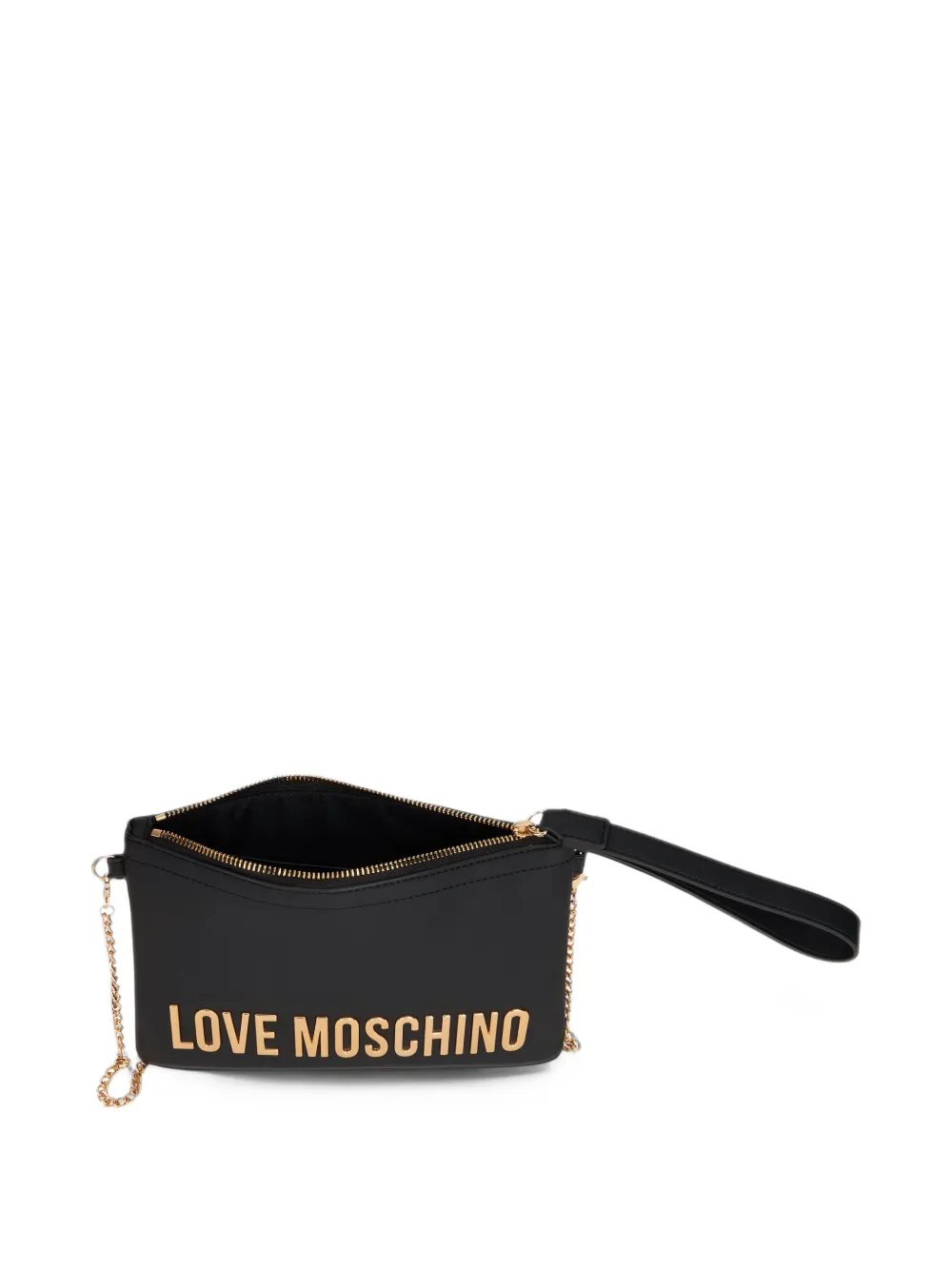 Love Moschino Clutch met logoplakkaat Zwart