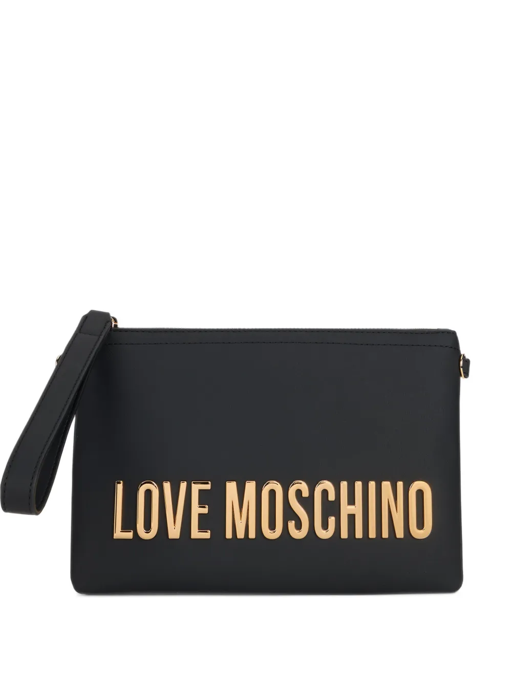 Love Moschino logo-plaque clutch bag - Schwarz