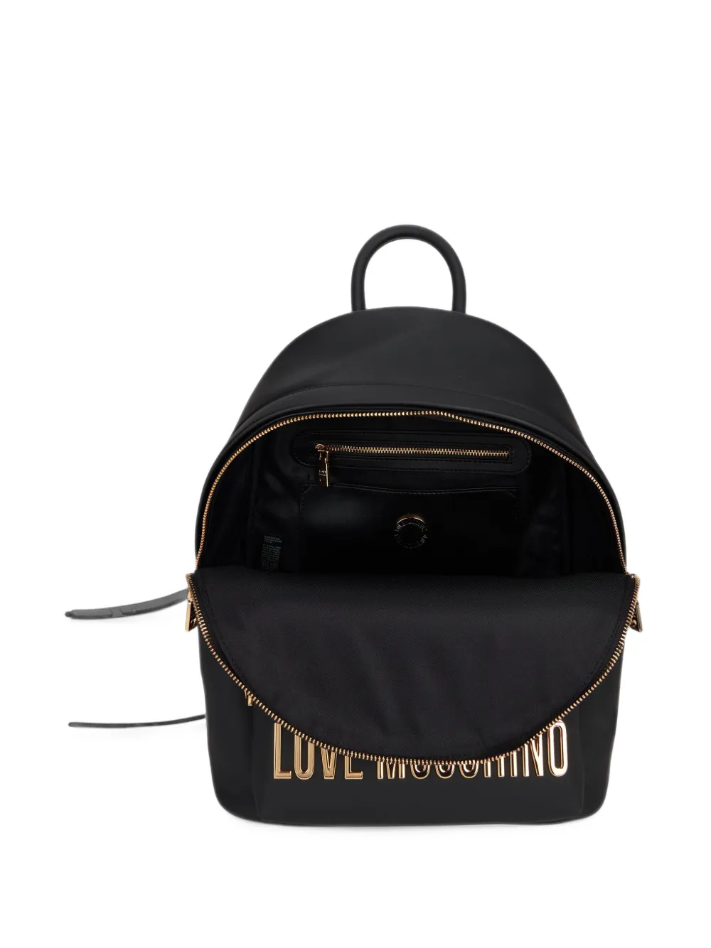 Love Moschino Rugzak met logo-plakkaat en voorzak Zwart