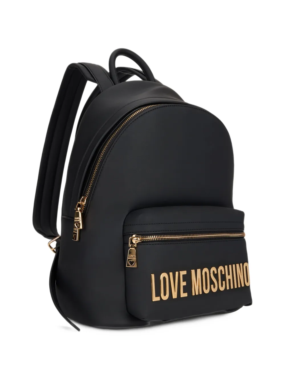 Love Moschino Rugzak met logo-plakkaat en voorzak Zwart