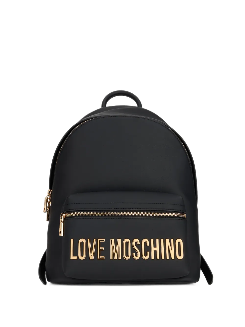 Love Moschino logo-plaque front-pocket backpack - Schwarz