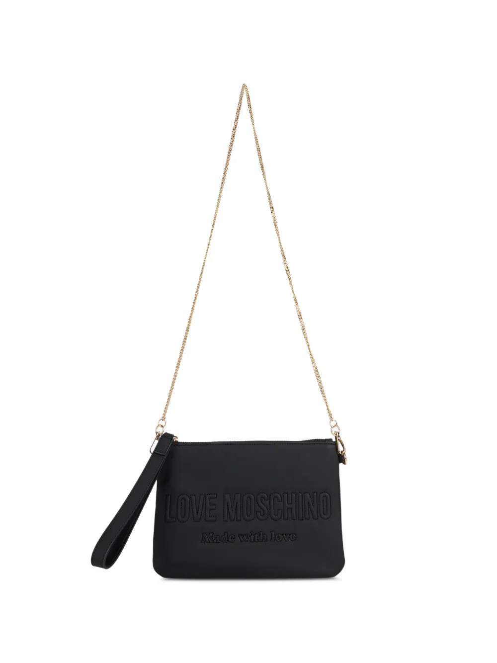 Love Moschino logo-embossed chain-link shoulder bag - Nero