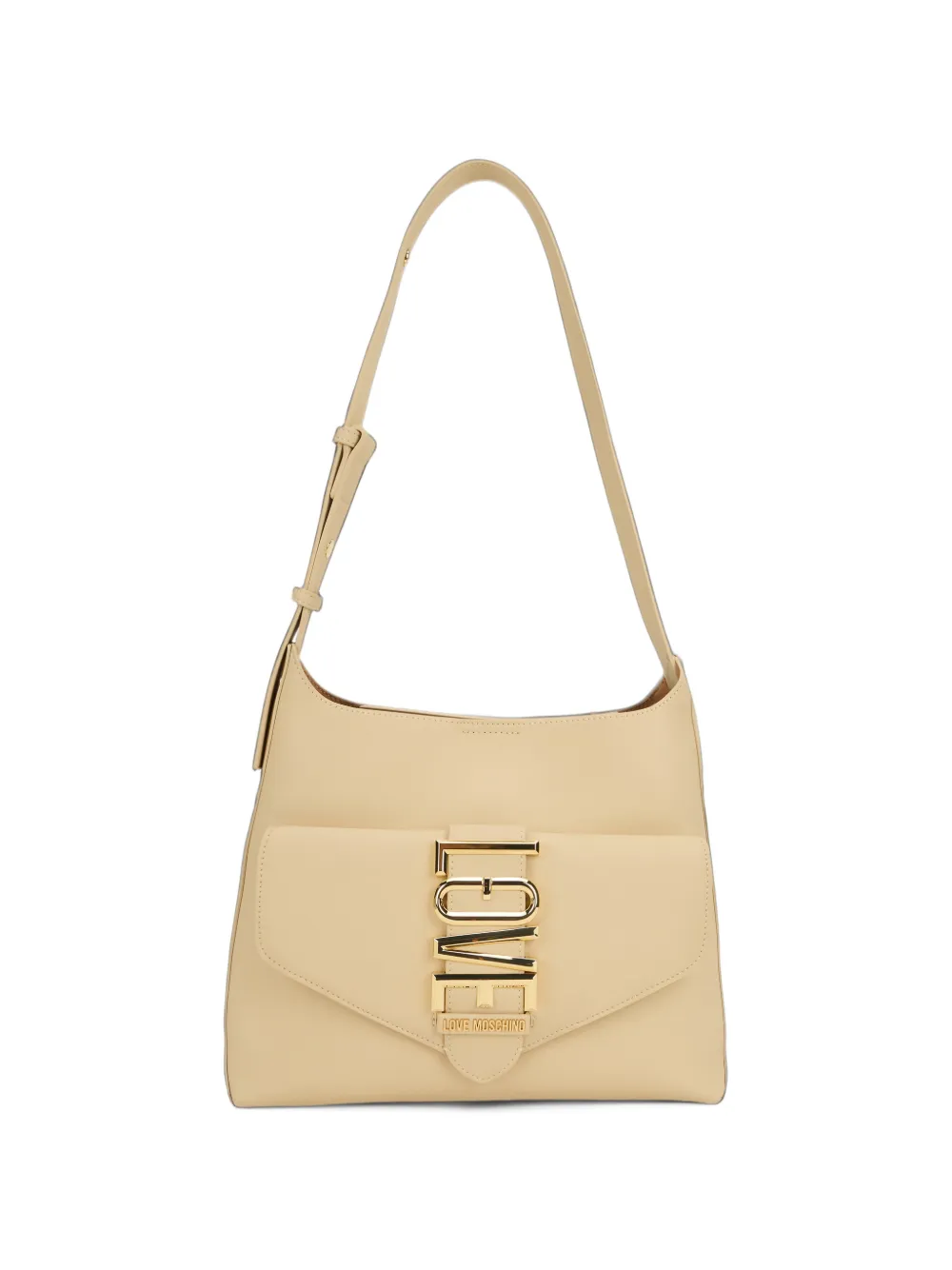 Love Moschino logo-plaque shoulder bag - Neutrals