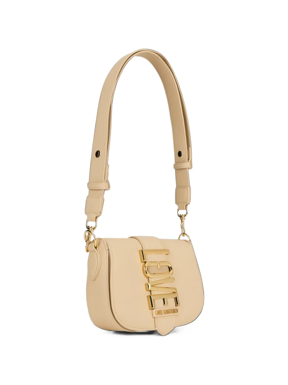 Love Moschino Schoudertas met logoplakkaat Beige