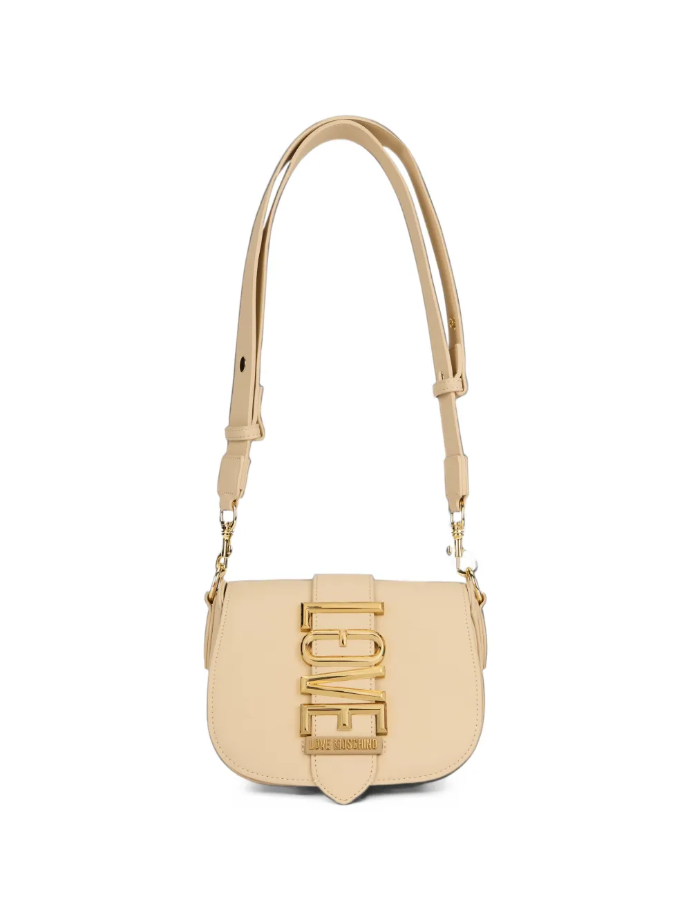 Love Moschino logo-plaque shoulder bag - Nude