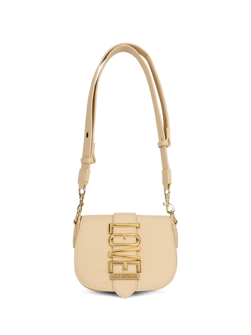 Love Moschino logo-plaque shoulder bag - Toni neutri