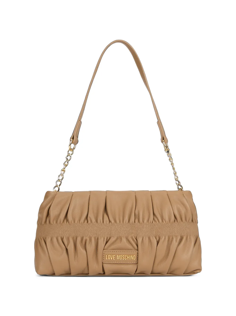 Love Moschino Gewatteerde schoudertas met ruches Beige