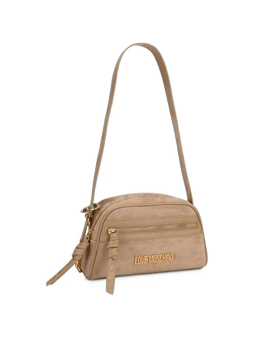 Love Moschino Schoudertas met logoplakkaat Beige
