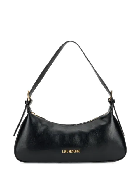 Love Moschino curved logo-plaque shoulder bag