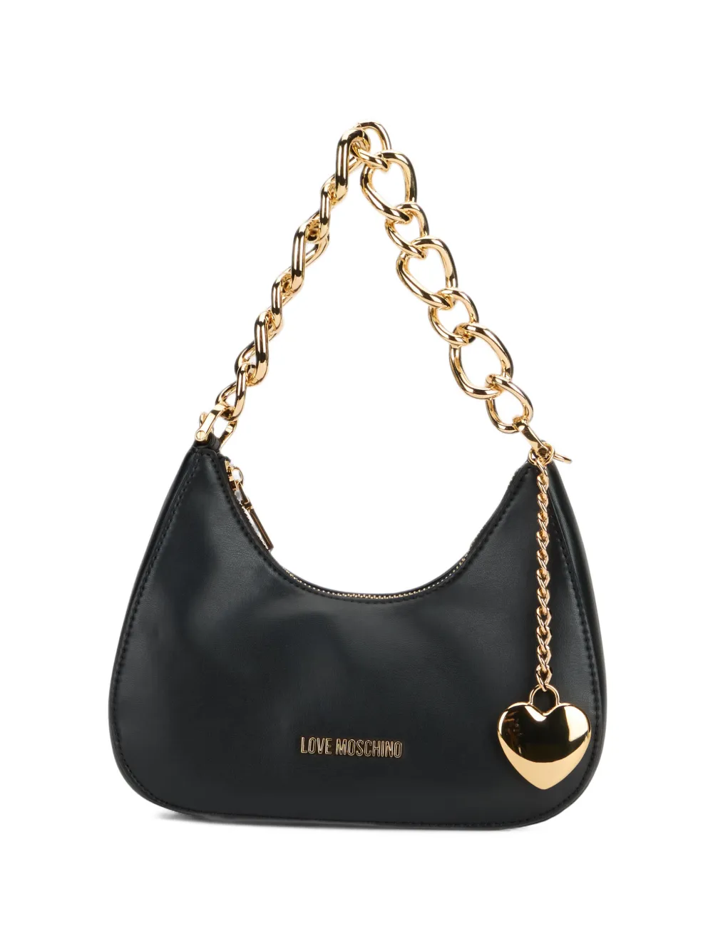 Love Moschino chain-link heart-charm shoulder bag - Schwarz