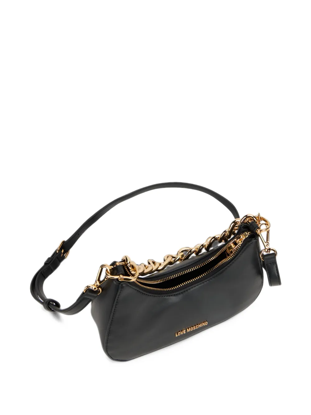 Love Moschino Schoudertas met ketting en hartbedel Zwart