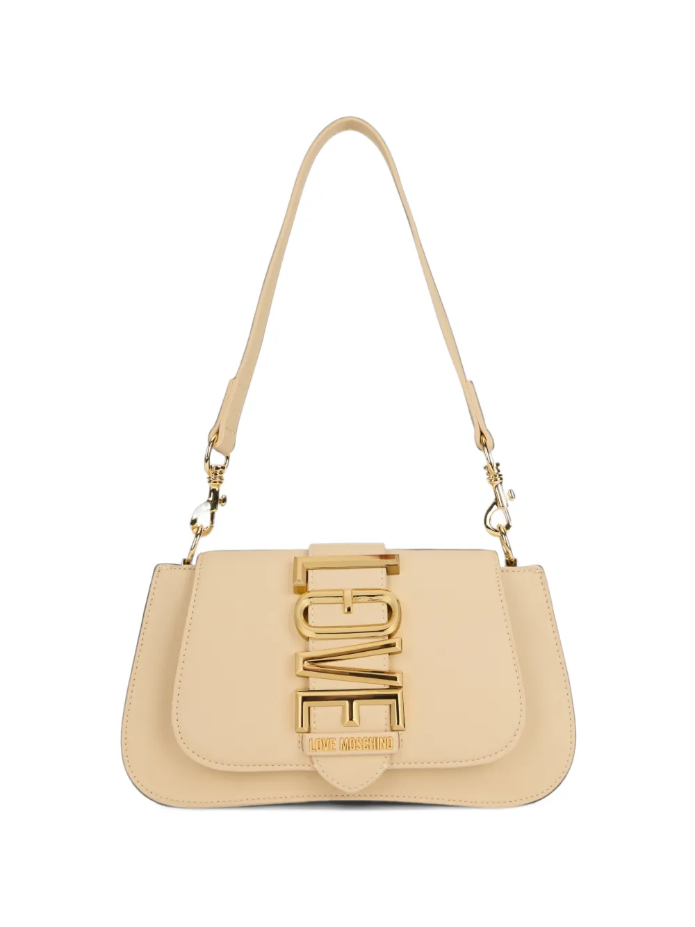 Love Moschino logo-plaque shoulder bag - Nude