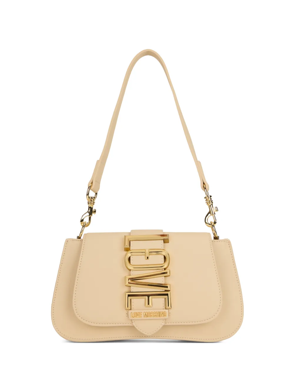 Love Moschino Schoudertas met logoplakkaat Beige