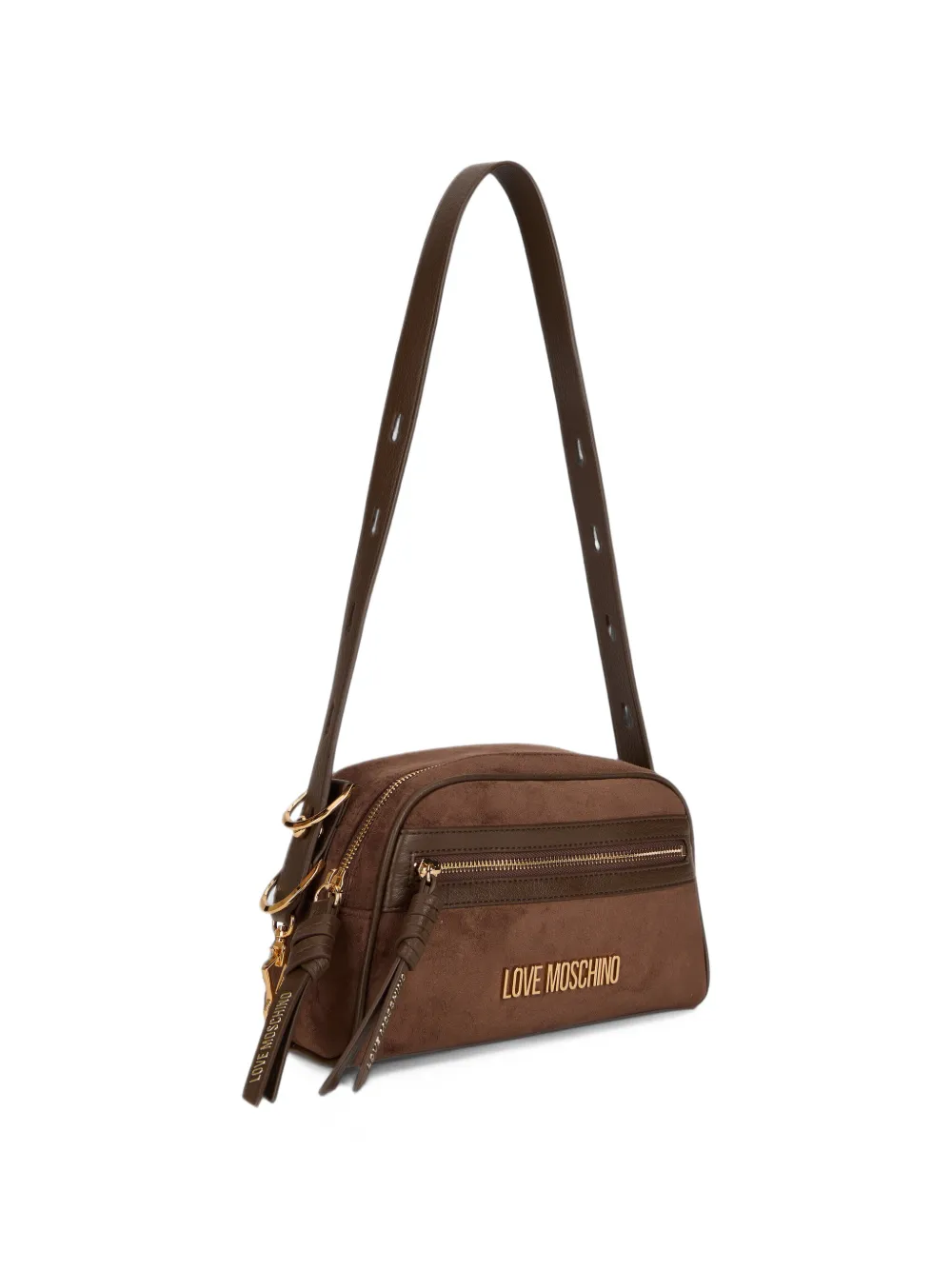 Love Moschino Schoudertas met logoplakkaat Bruin