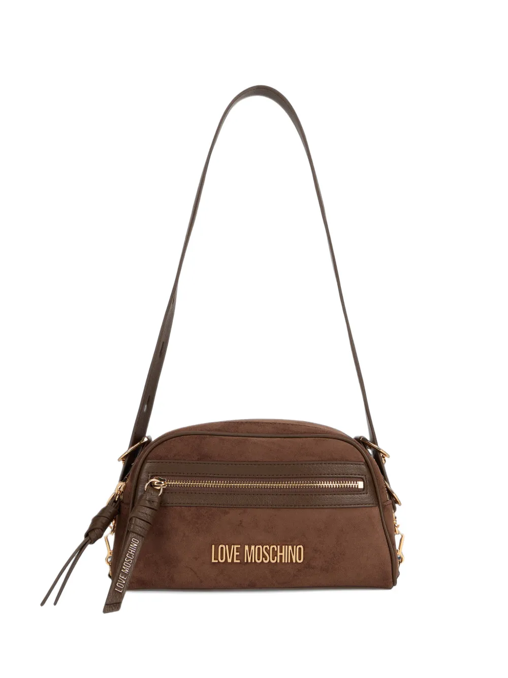 Love Moschino logo-plaque shoulder bag - Braun
