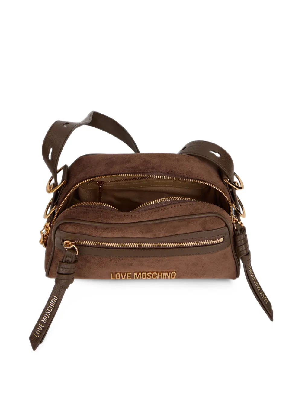 Love Moschino Schoudertas met logoplakkaat Bruin