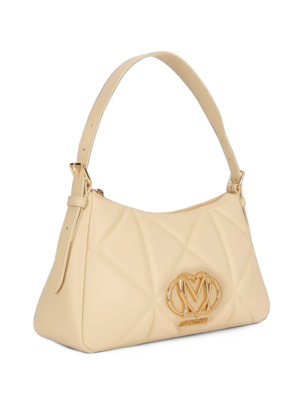 Love Moschino Schoudertas met logoplakkaat Beige