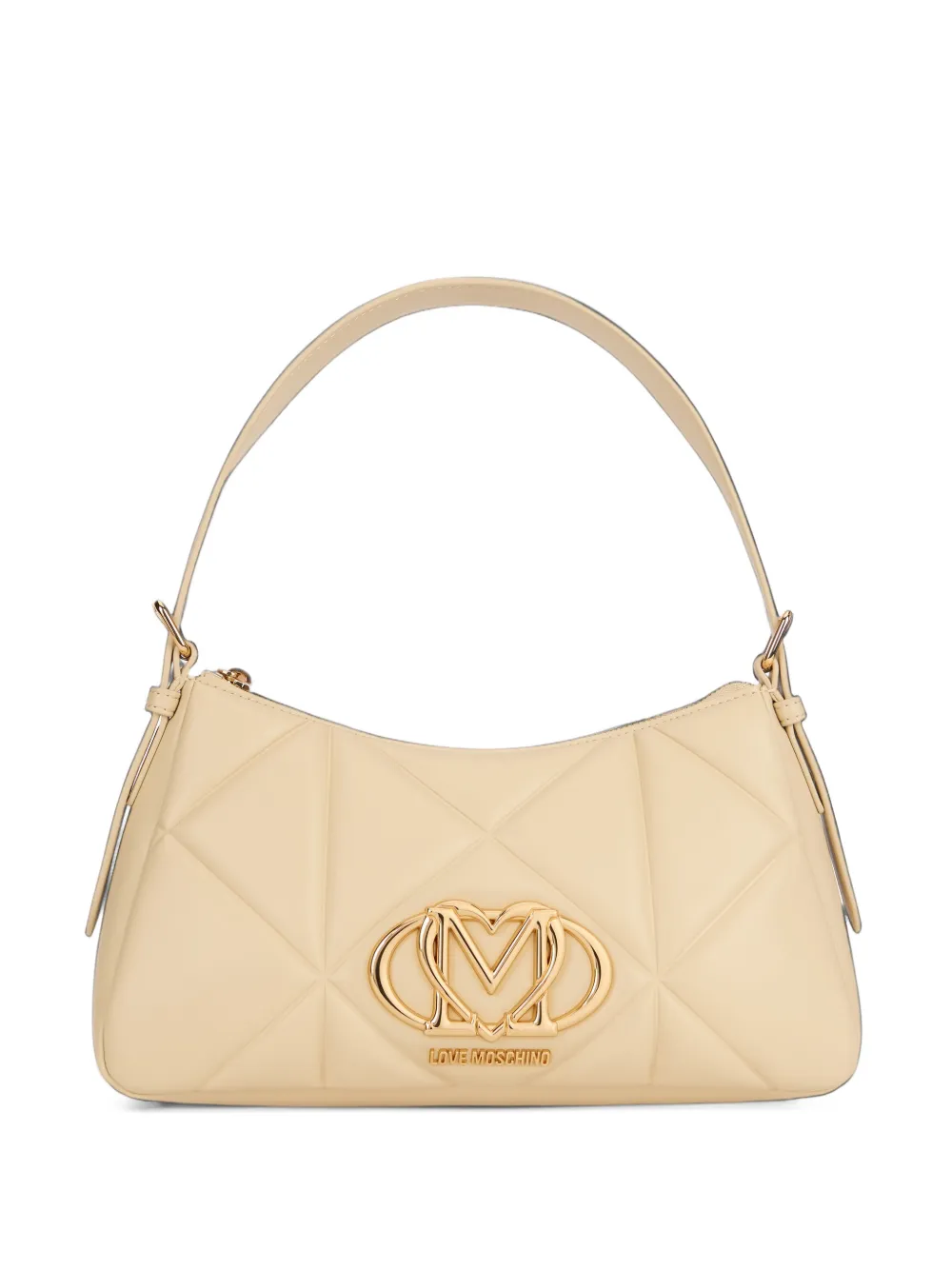 Love Moschino logo-plaque shoulder bag - Nude