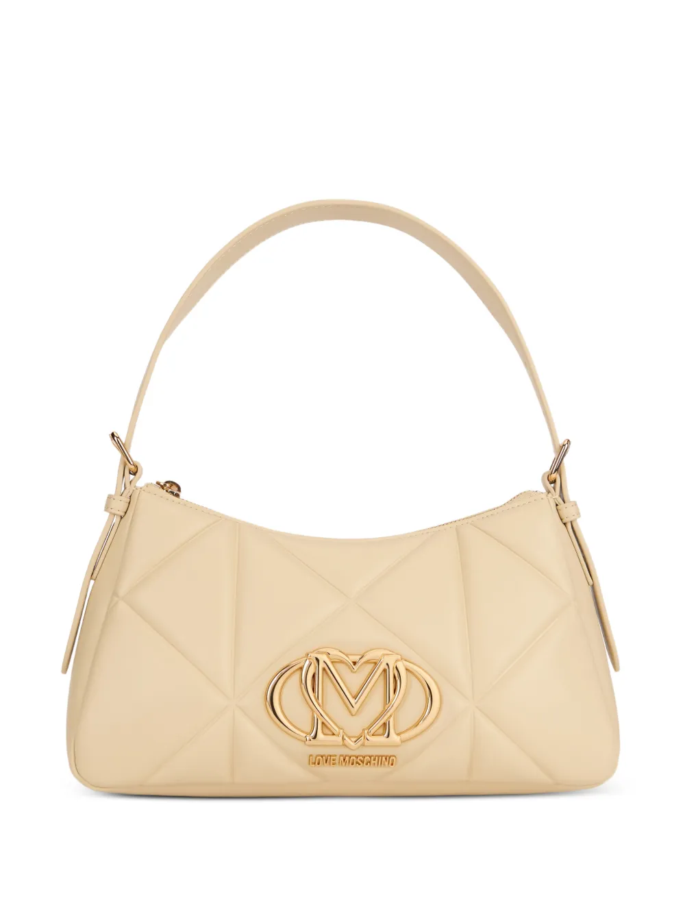 Love Moschino Schoudertas met logoplakkaat Beige