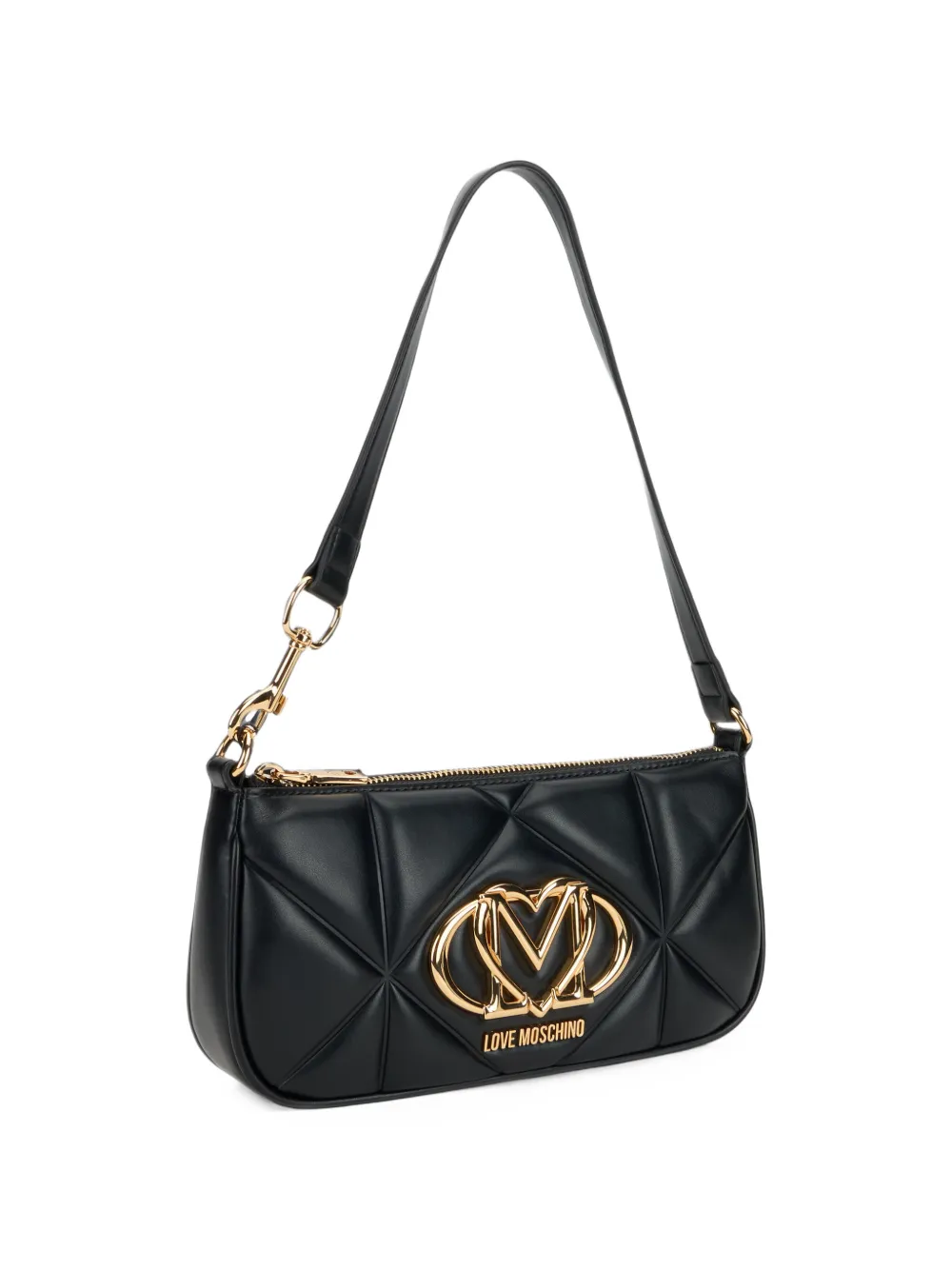 Love Moschino Schoudertas met logoplakkaat Zwart