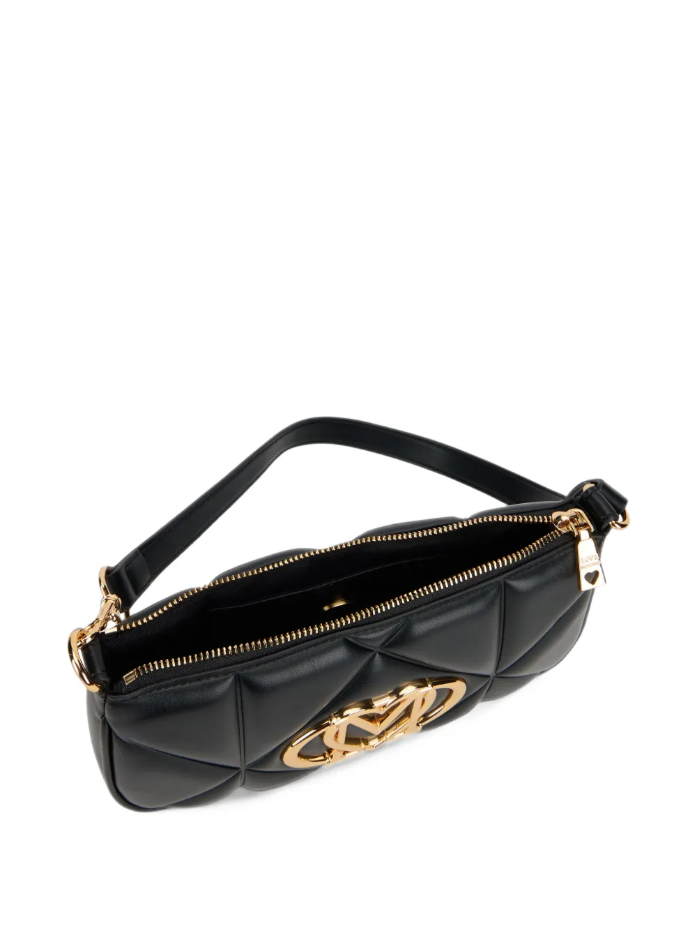 Love Moschino Schoudertas met logoplakkaat Zwart