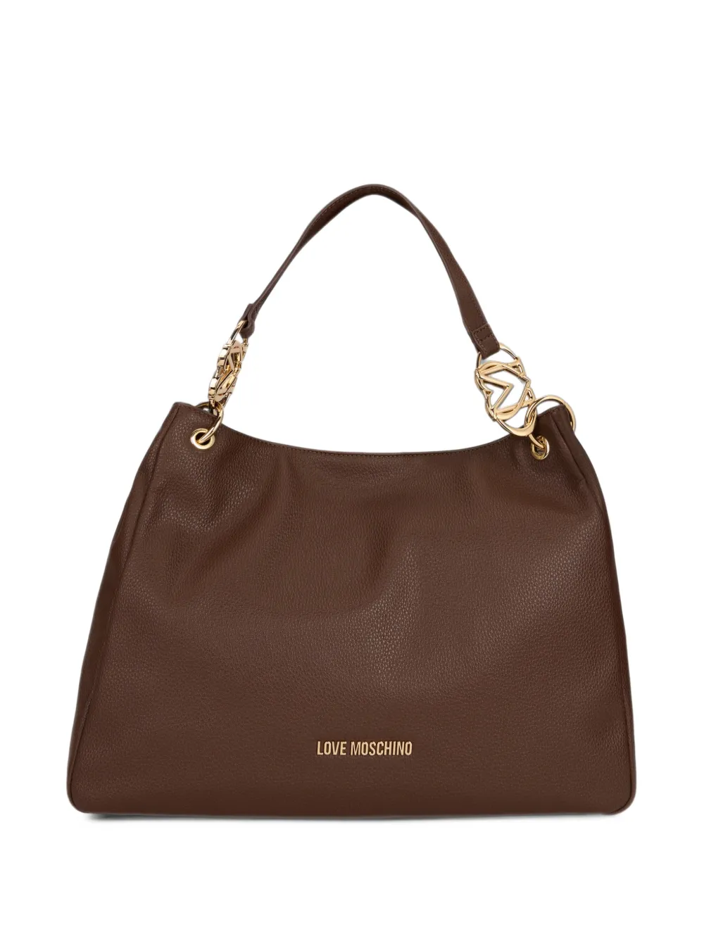 Love Moschino Shopper met logoplakkaat Bruin