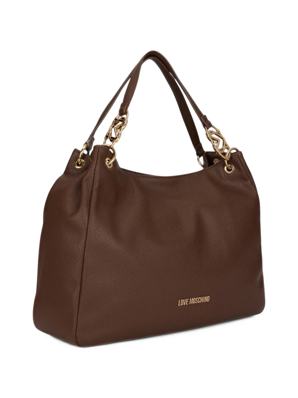 Love Moschino Shopper met logoplakkaat Bruin