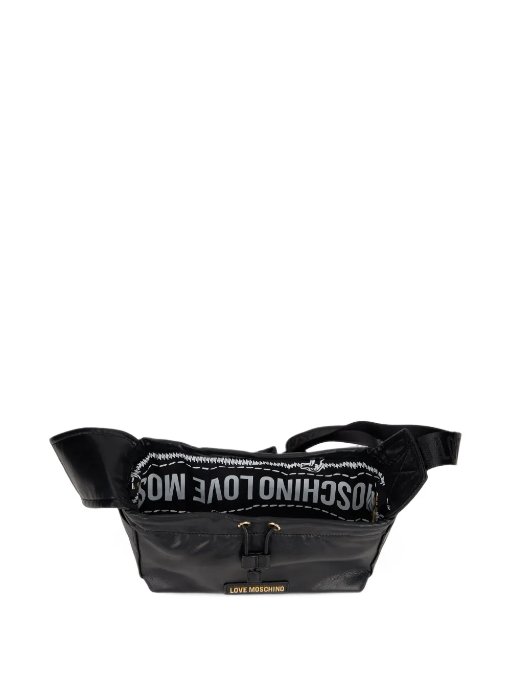 Love Moschino Schoudertas met logoplakkaat Zwart