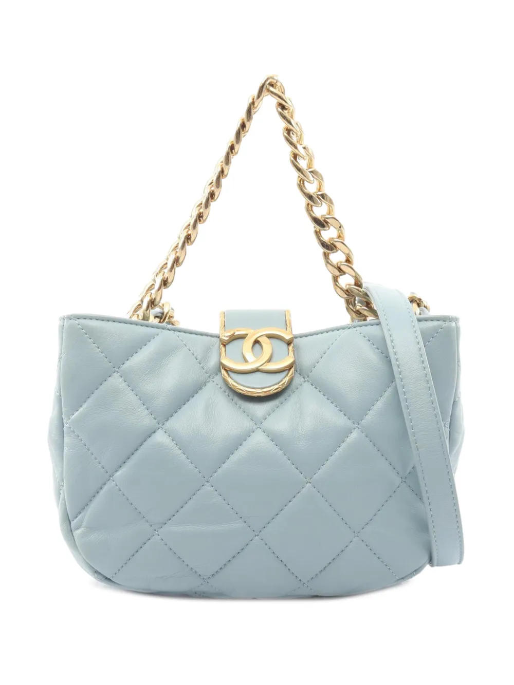 CHANEL Pre-Owned 2021-2026 Quilted Lambskin Chain satchel - Blu