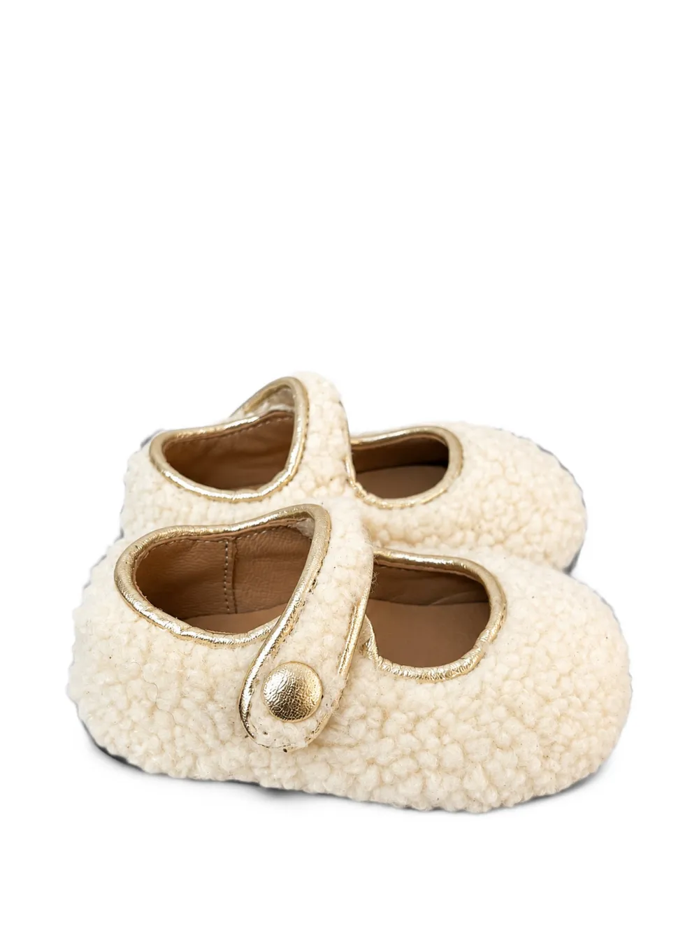 Eli1957 teddy-texture touch-strap ballet flats - Toni neutri