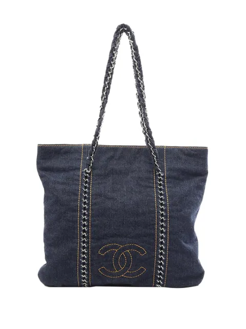 CHANEL Pre-Owned Borsa tote Luxe Ligne denim anni '05-'06