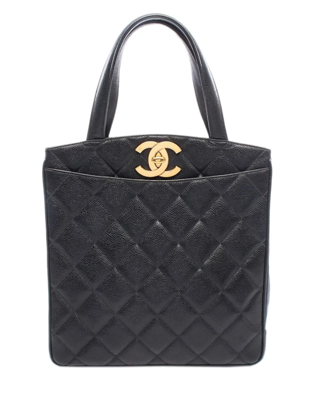 CHANEL Pre-Owned 1994-1996 CC Quilted Caviar tote bag - Nero