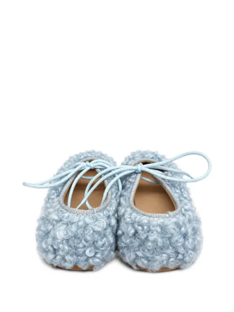 Eli1957 faux-fur lace-up ballet flats