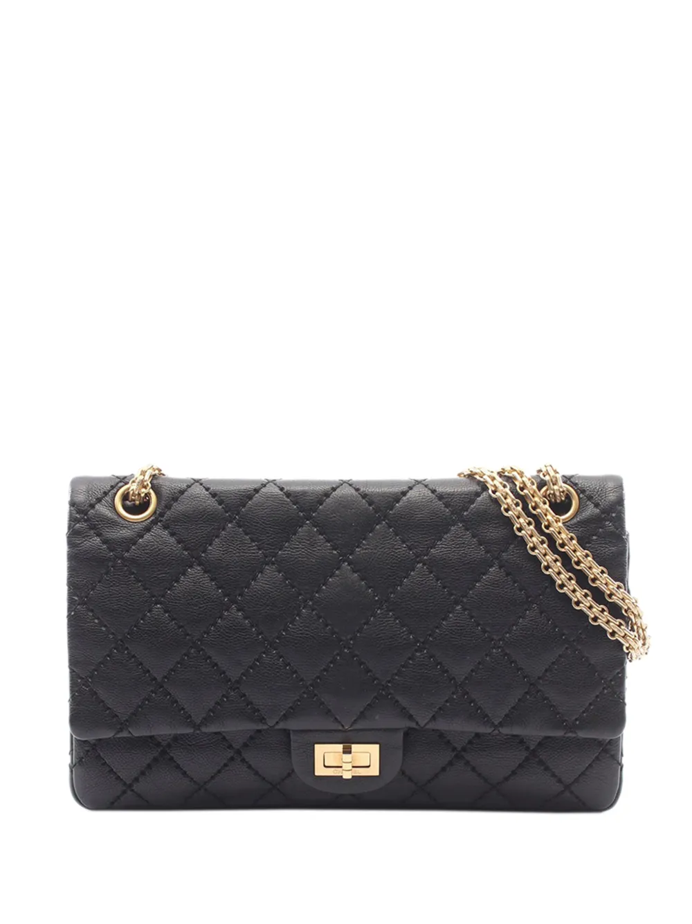 CHANEL Pre-Owned 2016-2017 Quilted Aged Calfskin Reissue 2.55 Double Flap 226 shoulder bag - Schwarz