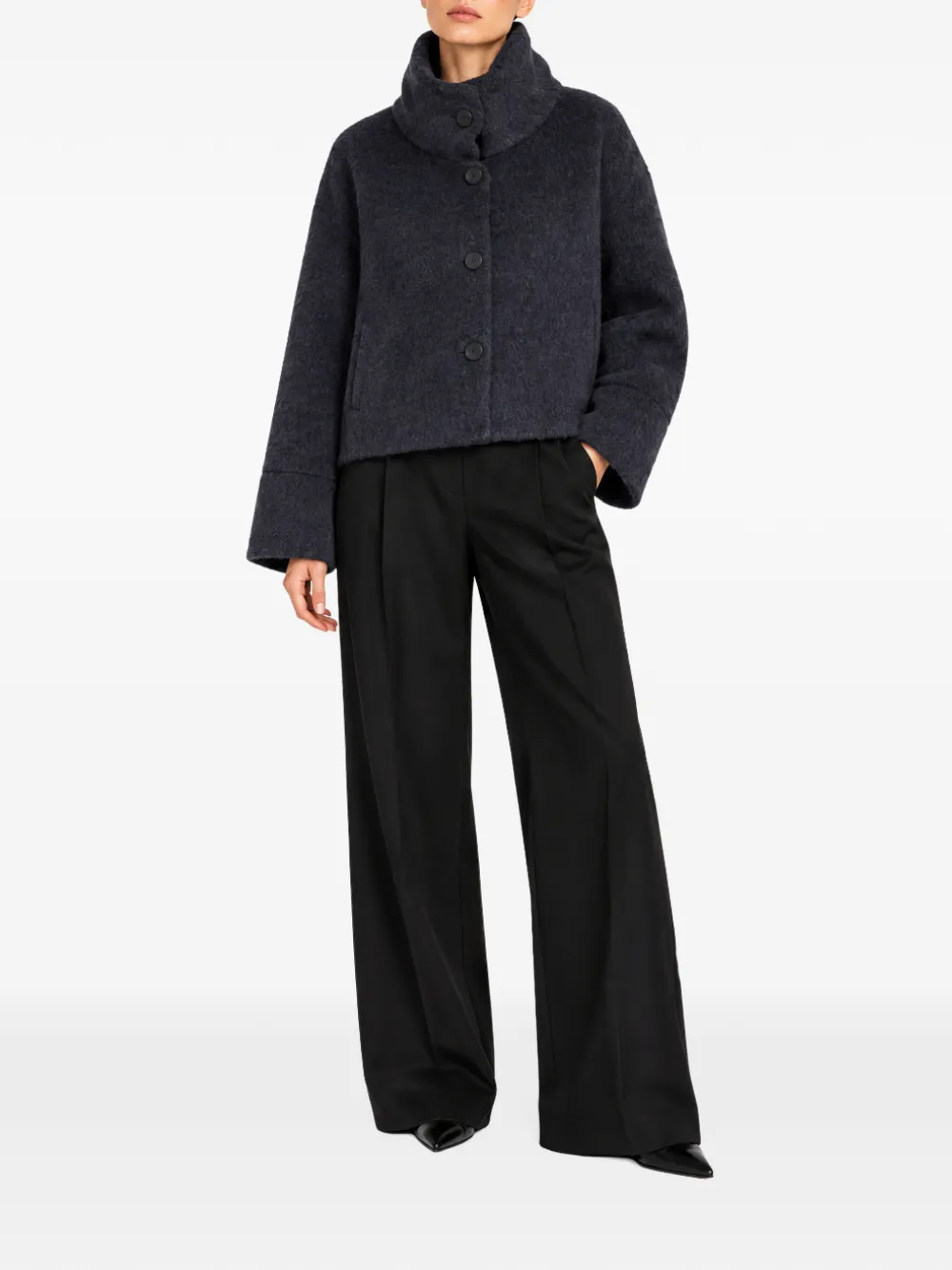 Liviana Conti Lasonne funnel-neck jacket Grijs